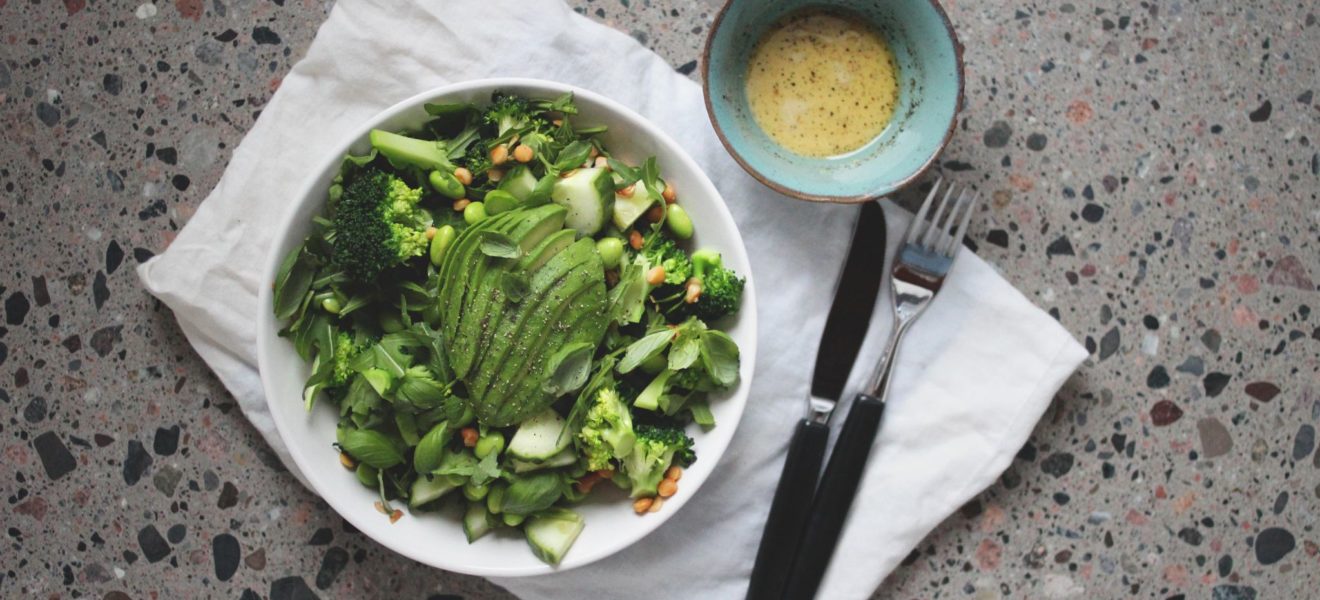 Grønn salat med linser & brokkoli