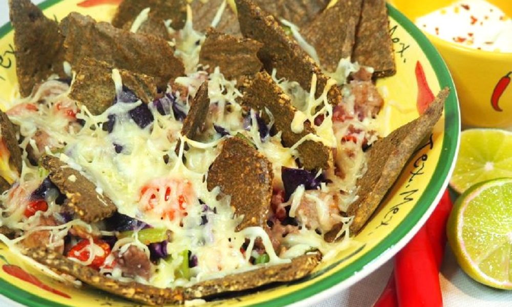  Hjemmelaget tacochips med kjøttdeig og grønnsaker