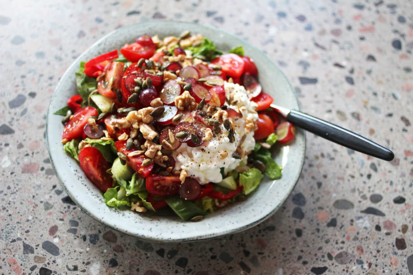 Lunsjsalat med cottage cheese Lev med diabetes.no